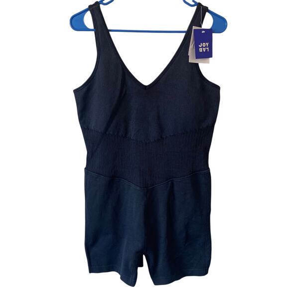 NEW JOYLAB Activewear One Piece Bodysuit Charcoal Gray XXL Sporty Compression - Picture 2 of 5